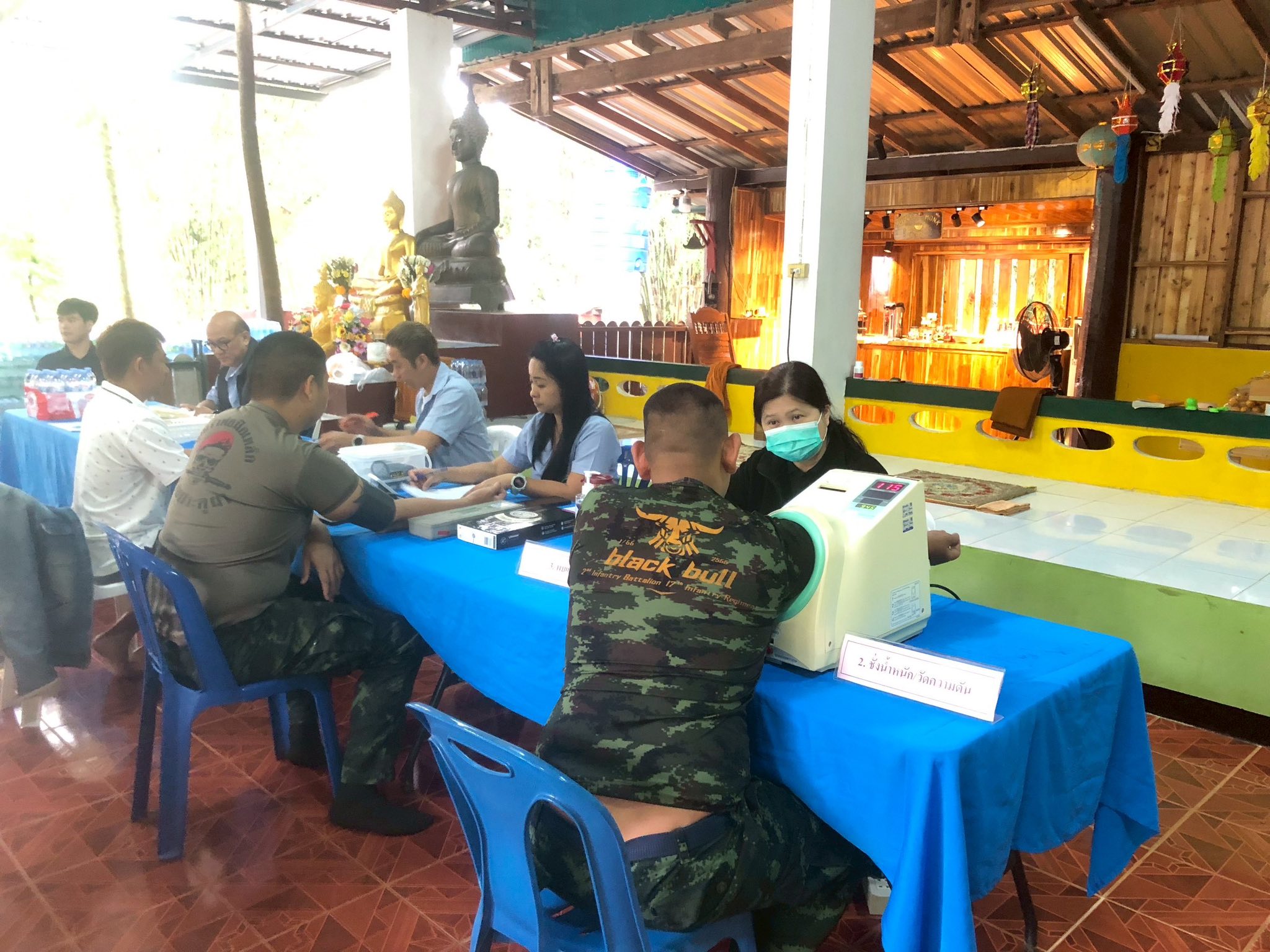 เจ้าหน้าที่งานธนาคารโลหิต ร่วมกับเหล่ากาชาดจังหวัดลำปาง ได้ออกหน่วยเคลื่อนที่เพื่อรับบริจาคโลหิต ณ สำนักสงฆ์สายธรรมวนาราม(สวนป่าแม่เมาะ)