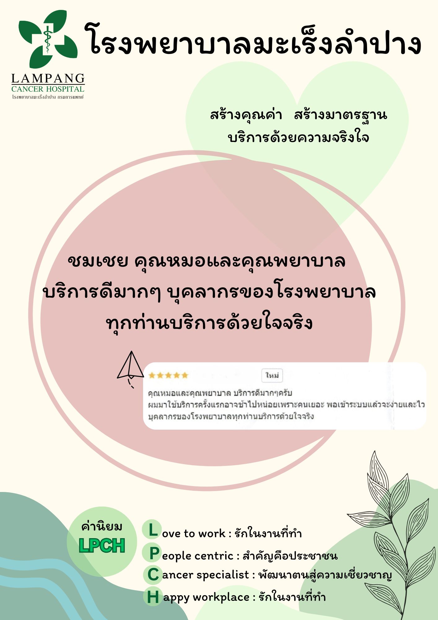 คำชมเชยจากผู้รับบริการ เดือนมกราคม 2569
